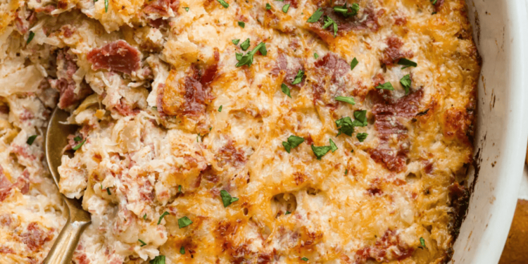 Hot Reuben Dip Recipe with Corned Beef