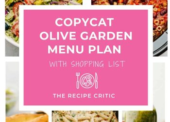 Copycat Olive Garden Menu Plan