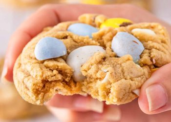 Mini Egg Chocolate Chip Cookies (with White Chocolate Chips)